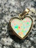 Load image into Gallery viewer, Handmade 18 ct gold hart shaped opal pendant
