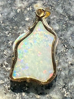 Load image into Gallery viewer, 18 ct gold handmade rainbow colors opal pendant

