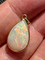 Load image into Gallery viewer, 18ct gold handmade teardrop opal pendant
