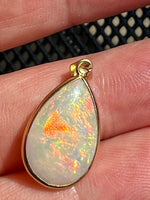 Load image into Gallery viewer, 18ct gold handmade teardrop opal pendant
