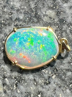 Load image into Gallery viewer, 18 ct gold handmade 2 sided crystal opal
