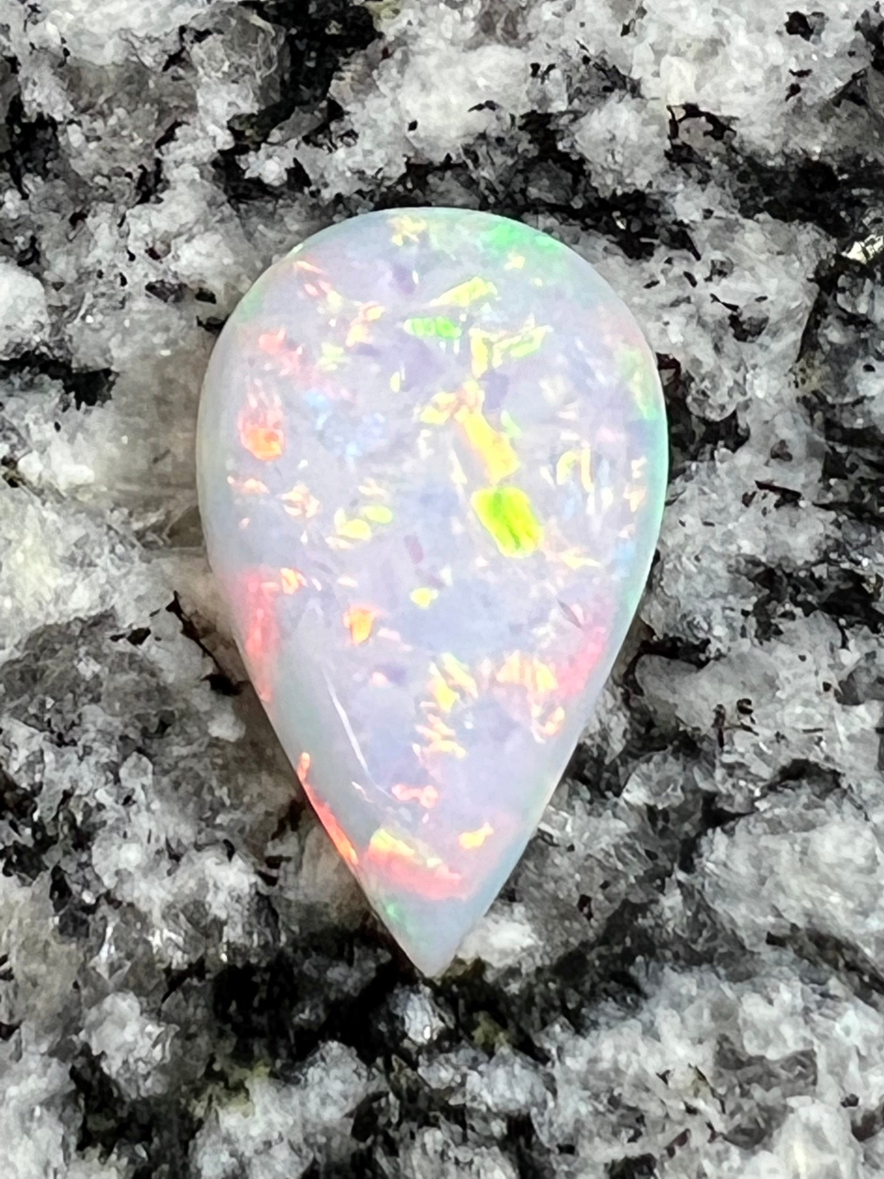 6,2ct multi patern fully saturated teardrop opal