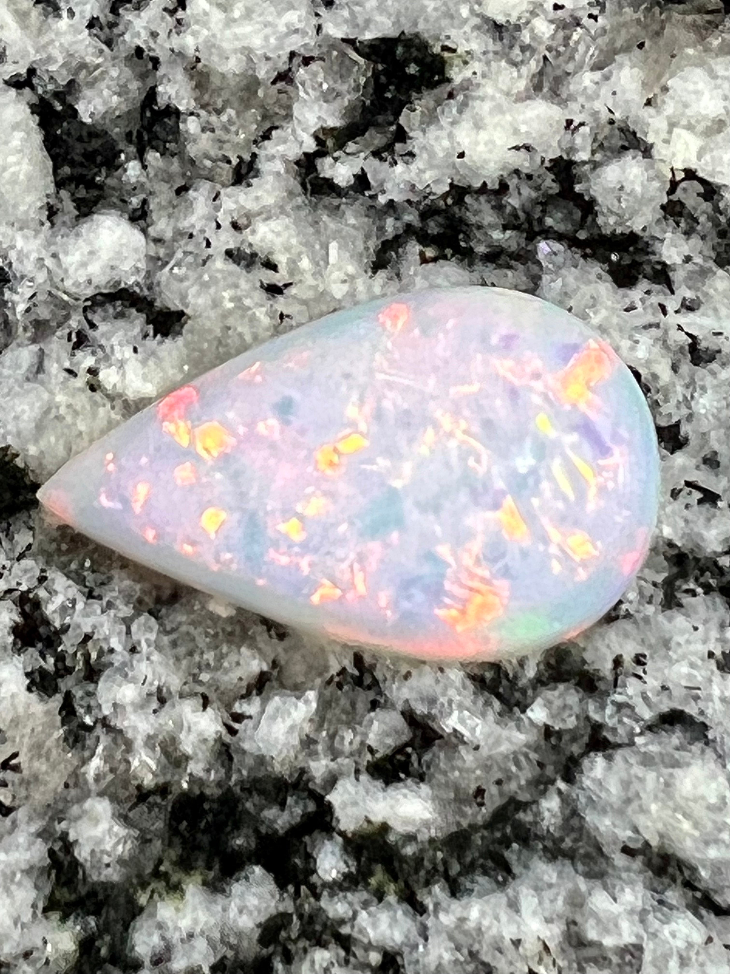 6,2ct multi patern fully saturated teardrop opal