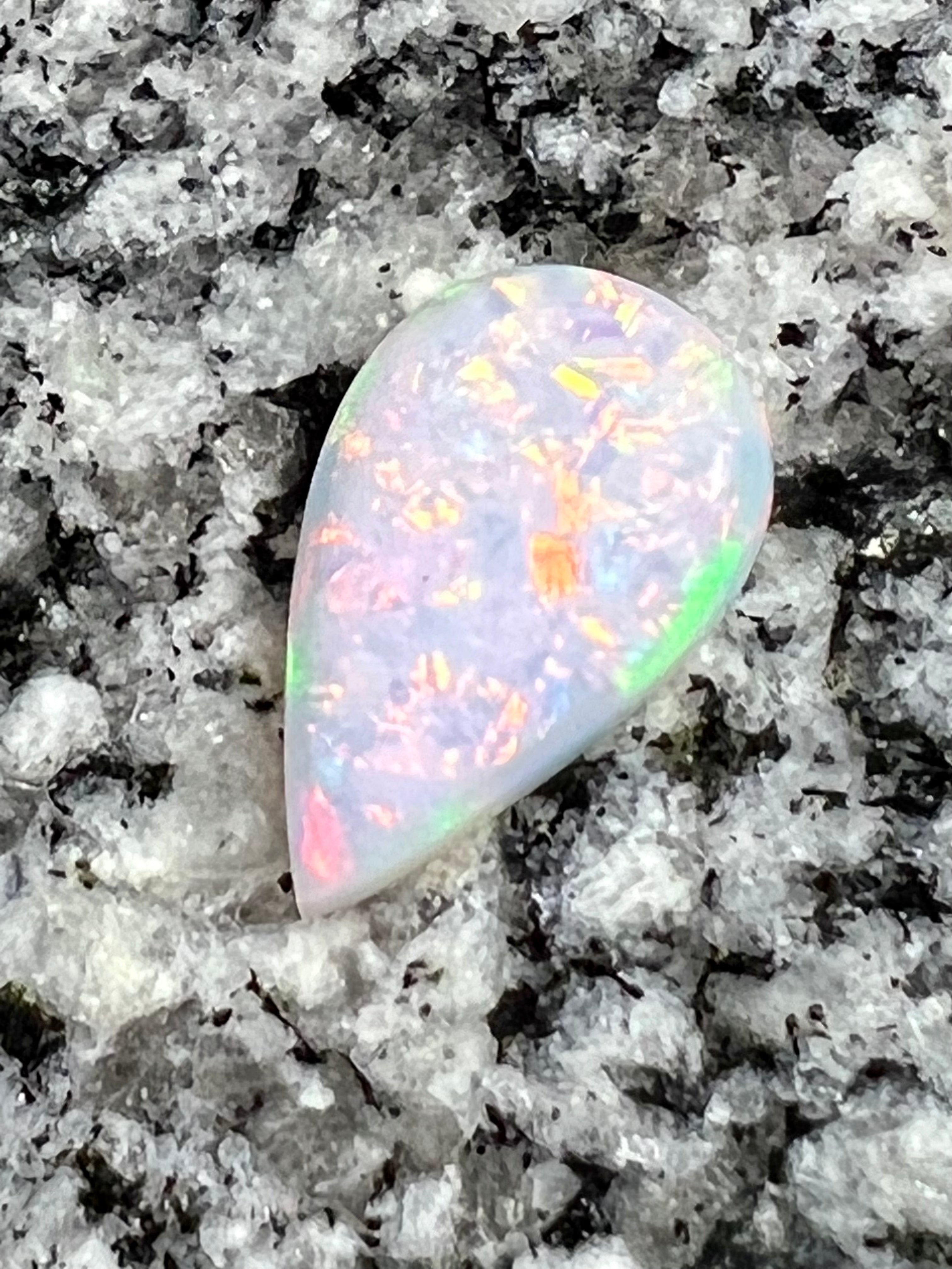 6,2ct multi patern fully saturated teardrop opal