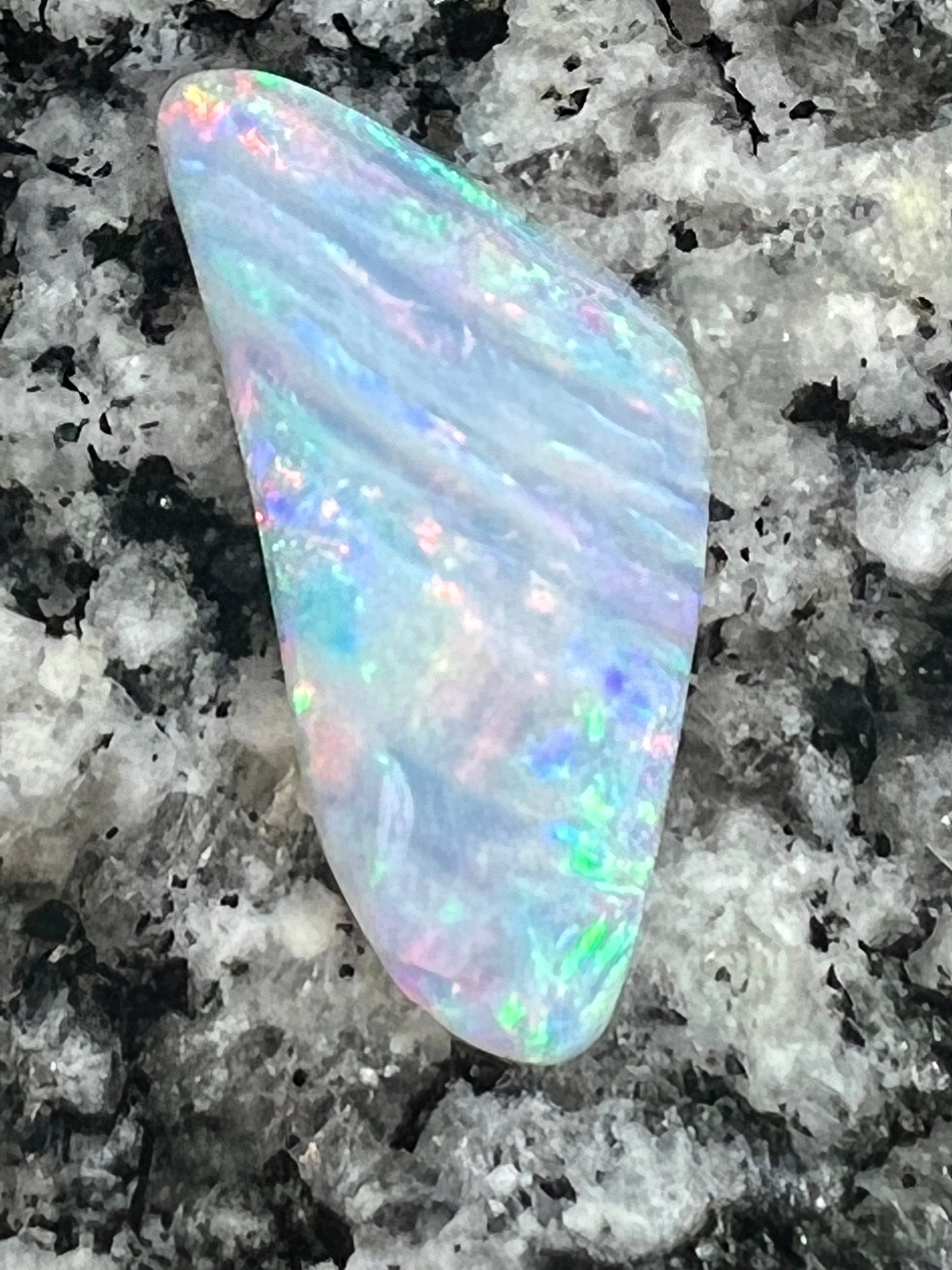 4,42ct skin2skin stripe patern freeform opal